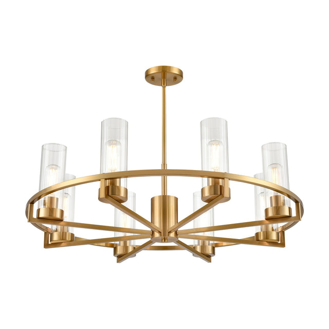 Camelot 8 light chandelier in brass finish
