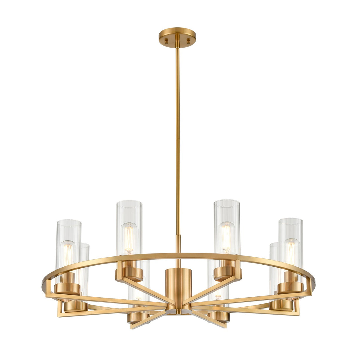 Camelot 8 light chandelier in brass finish, alternative view