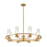 Camelot 8 light chandelier in brass finish, alternative view