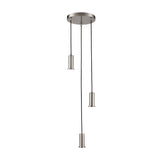 Mezcla 3 light pendant light in satin nickel finish, alternative view