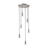 Mezcla 6 light pendant light in satin nickel finish, alternative view