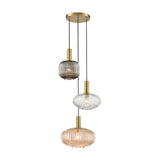 Mezcla 3 light pendant light in brass finish, alternative view