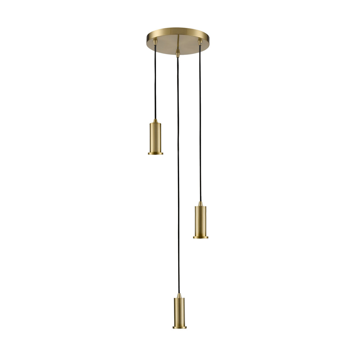 Mezcla 3 light pendant light in brass finish, alternative view