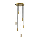 Mezcla 6 light pendant light in brass finish, alternative view