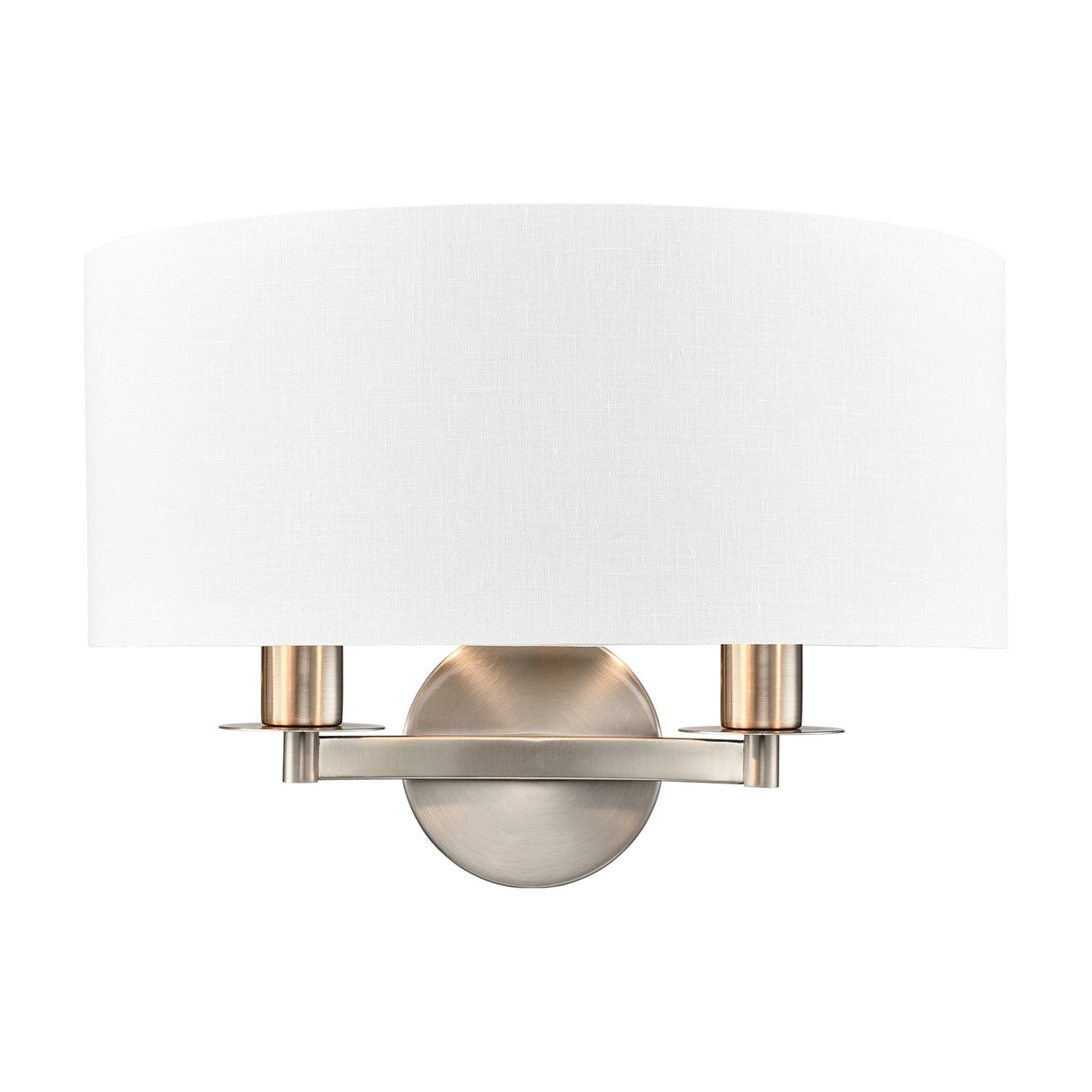 Windsor 2 light wall light in satin nickel finish, alternative view