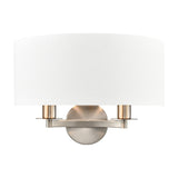 Windsor 2 light wall light in satin nickel finish, alternative view