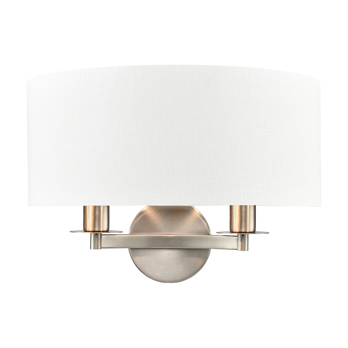 Windsor 2 light wall light in satin nickel finish, alternative view