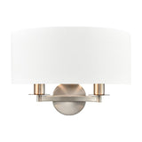 Windsor 2 light wall light in satin nickel finish, alternative view