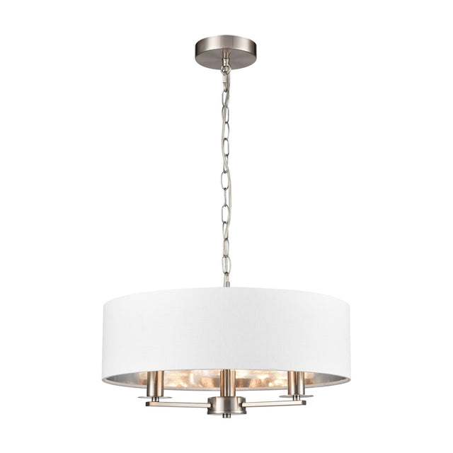 Windsor 3 light ceiling light in satin nickel finish