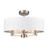 Windsor 3 light ceiling light in satin nickel finish, alternative view