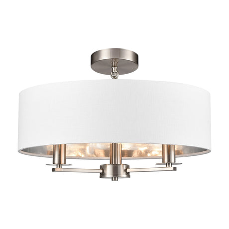 Windsor 3 light ceiling light in satin nickel finish, alternative view