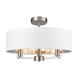 Windsor 3 light ceiling light in satin nickel finish, alternative view