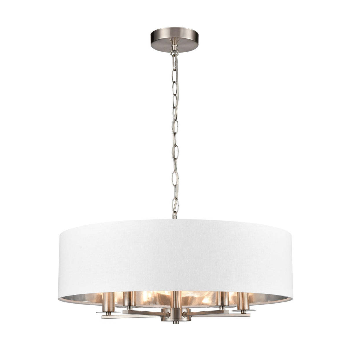 Windsor 5 light ceiling light in satin nickel finish