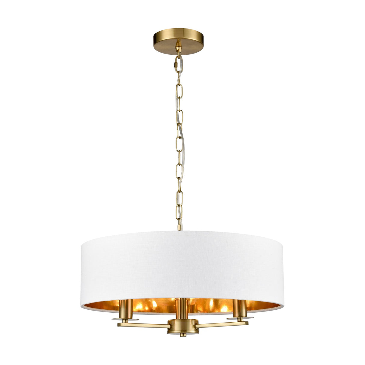 Windsor 3 light ceiling light in brass finish
