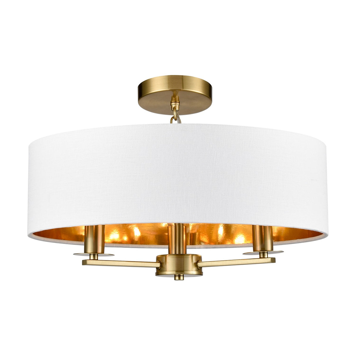 Windsor 3 light ceiling light in brass finish, alternative view