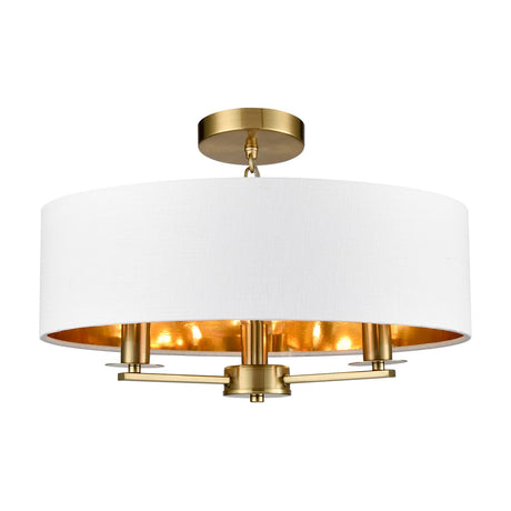 Windsor 3 light ceiling light in brass finish, alternative view