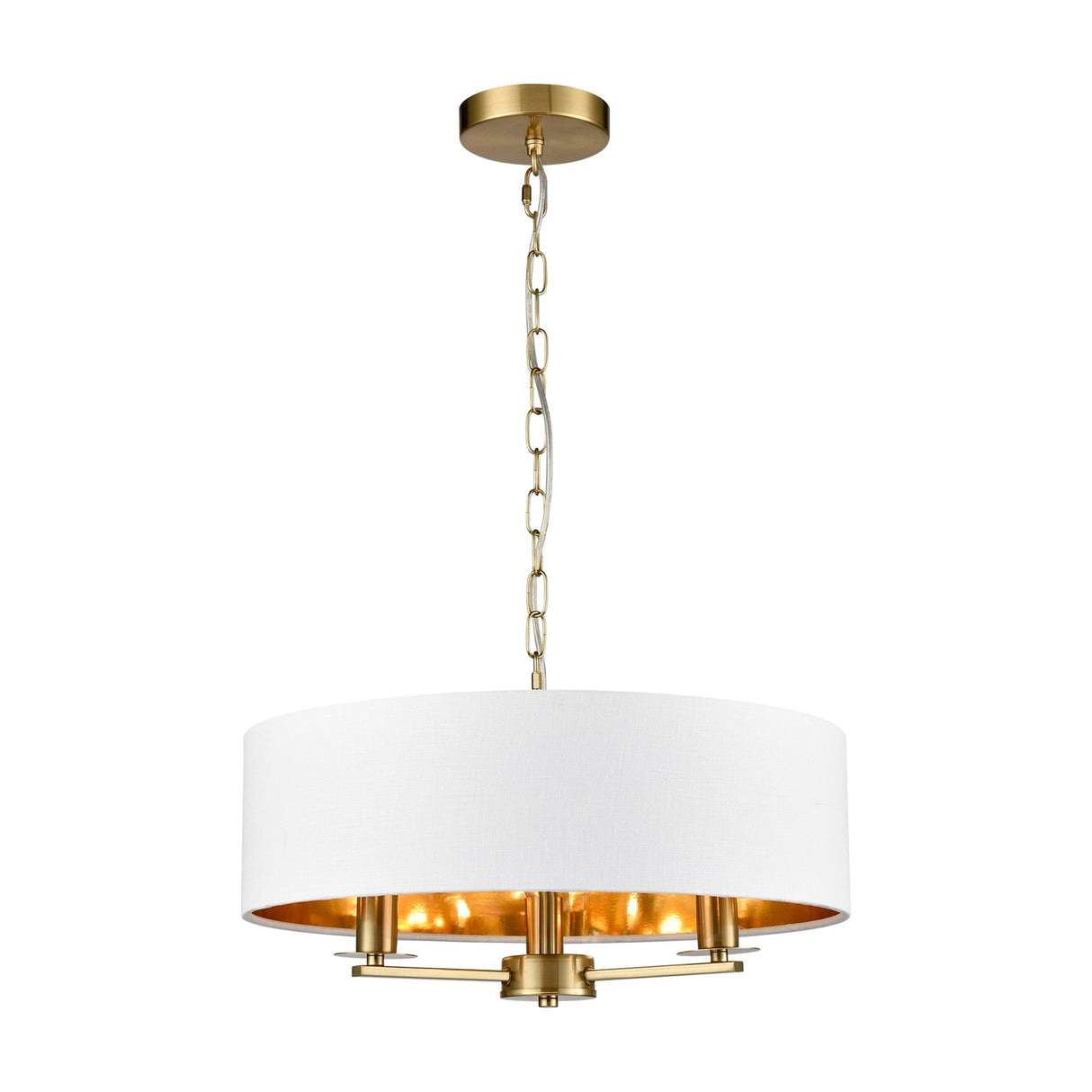 Windsor 3 light ceiling light in brass finish, alternative view