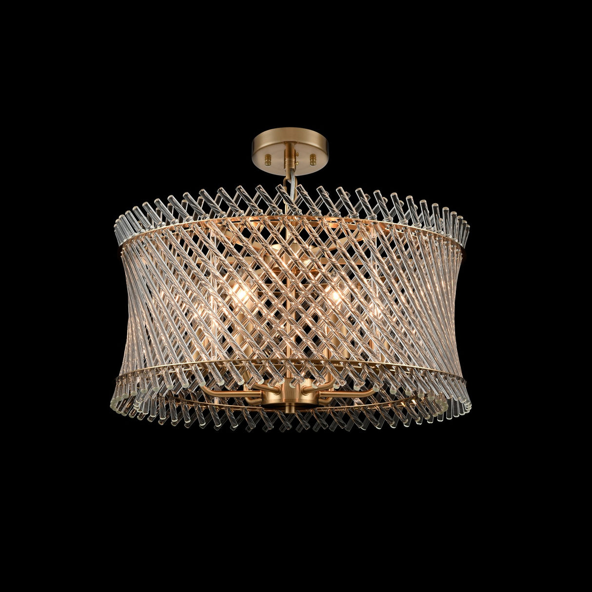 Ethereal 6 light chandelier, shown on a dark background