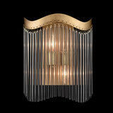 Harp 2 light wall light, shown on a dark background
