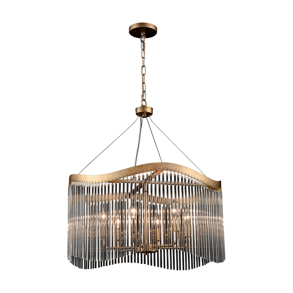 Harp 6 light chandelier, alternative view
