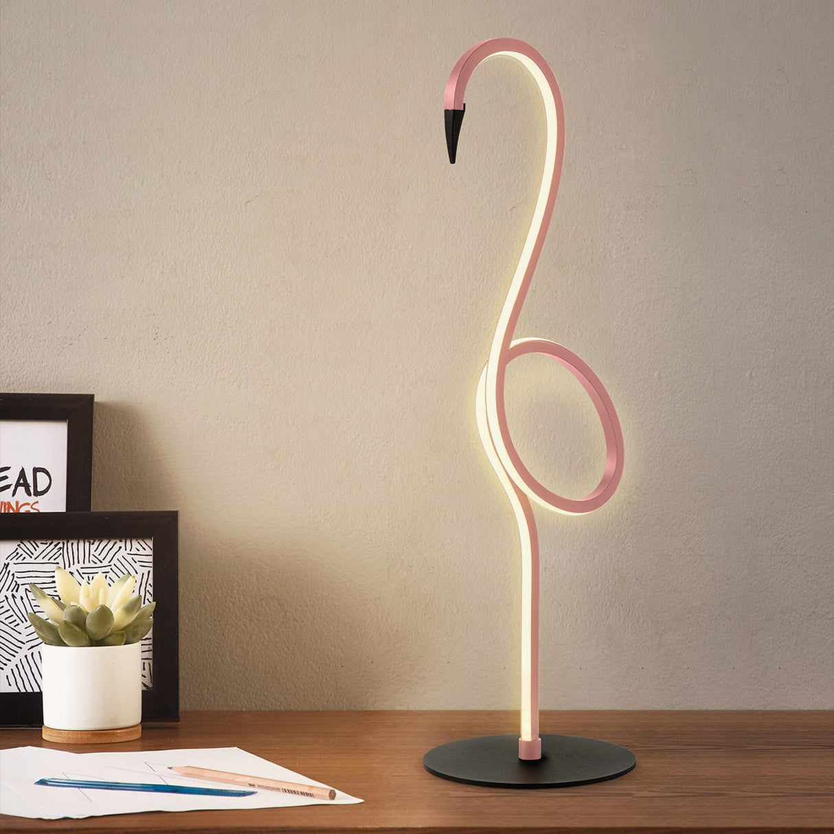 Flamingo 1 Light Table Lamp - Pink
