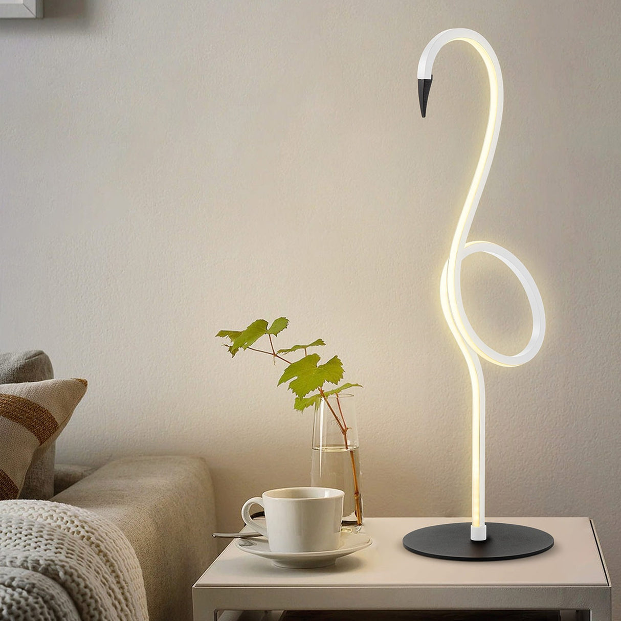 Flamingo 1 Light Table Lamp - White