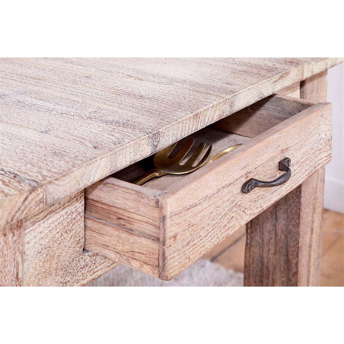 Fioni Small Reclaimed Wood Dining Table - Natural