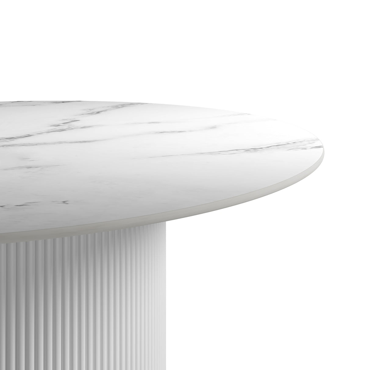 Fuji Dining Table - Stone with White