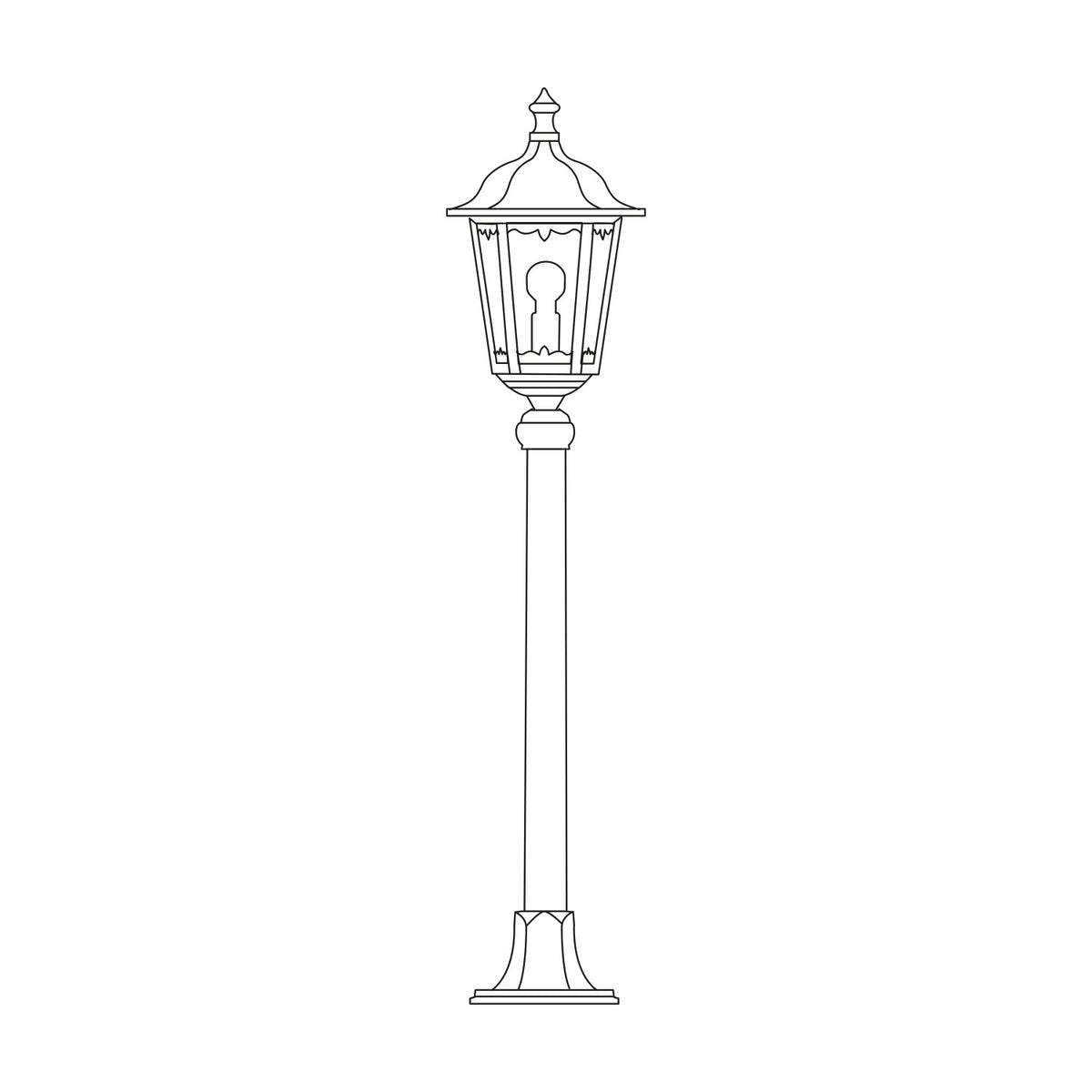 Gable Copper Top Outdoor Bollard Light - 116cm