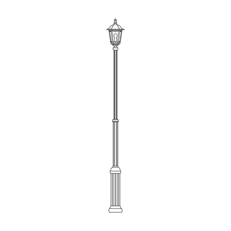 Gable outdoor lamp post with adjustable cast column, 180-245cm height, and a six-pane pagoda-roof lantern in copper-top finish, shown on a plain white background.
