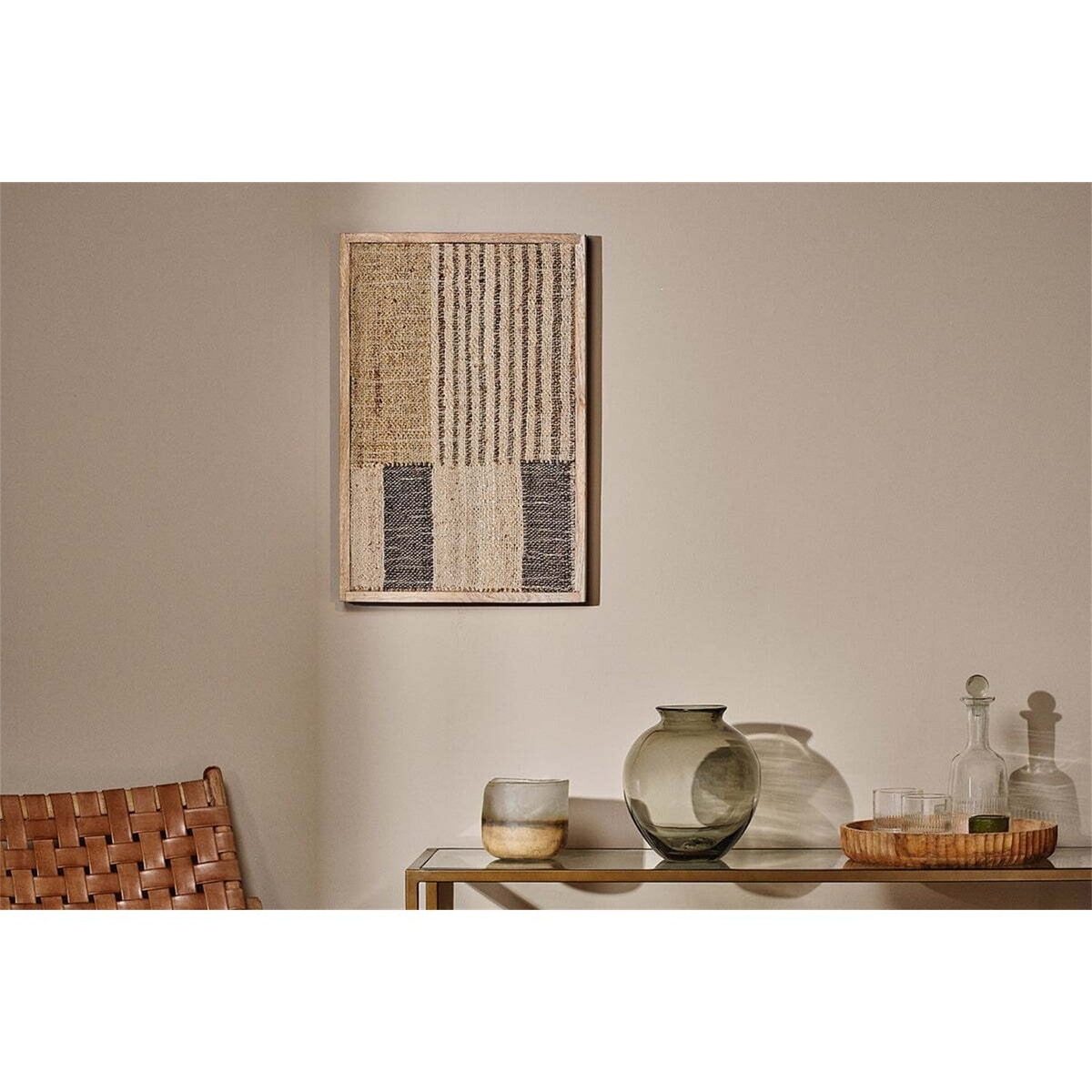 Gaiva Framed Kilim Textile Wall Art - Natural