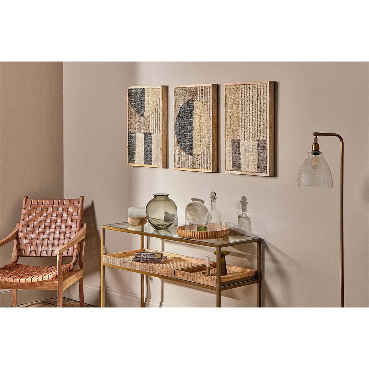 Gaiva Framed Kilim Textile Wall Art - Natural