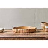 Gavivi Mango Wood Shallow Serving Bowl - Natural