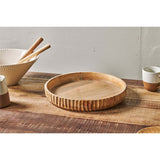 Gavivi Mango Wood Shallow Serving Bowl - Natural