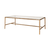 Gilasi Cast Metal & Glass Coffee Table - Antique Brass