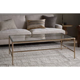 Gilasi Cast Metal & Glass Coffee Table - Antique Brass