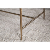Gilasi Cast Metal & Glass Coffee Table - Antique Brass