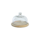 Mango Wood & Recycled Glass Dome - Clear