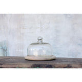 Mango Wood & Recycled Glass Dome - Clear