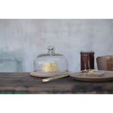 Mango Wood & Recycled Glass Dome - Clear