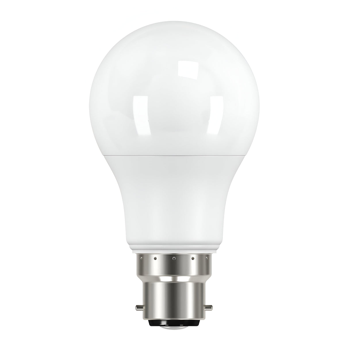 An Eveready 8.8W Non-Dimmable LED GLS Bulb with a metallic B22 base emits energy-saving daylight illumination at 6500K against a plain white background.