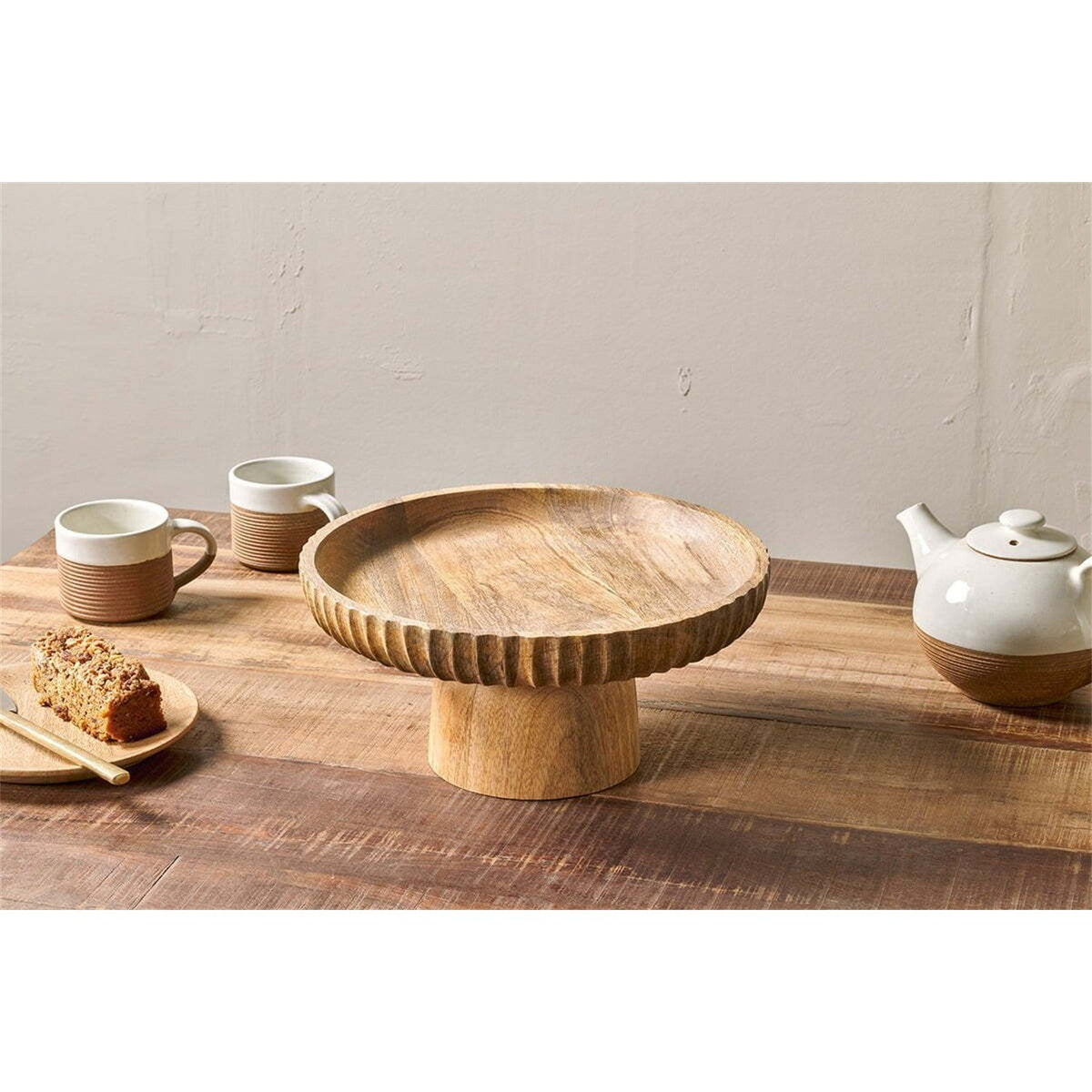 Gavivi Small Mango Wood Cake Stand - Natural