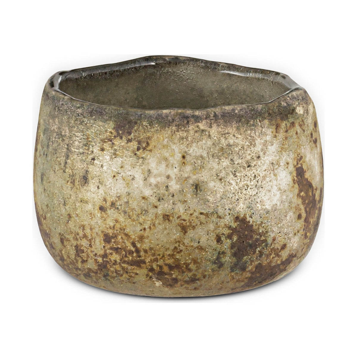 Gola Small Recycled Glass Tealight Holder - Antique Smoke