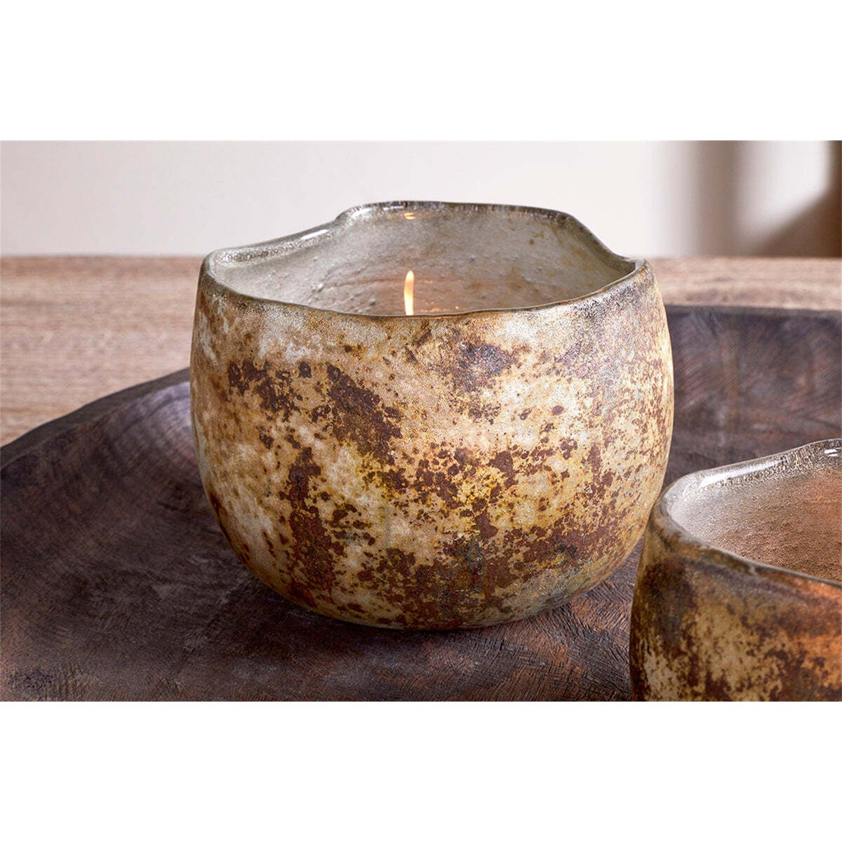 Gola Small Recycled Glass Tealight Holder - Antique Smoke