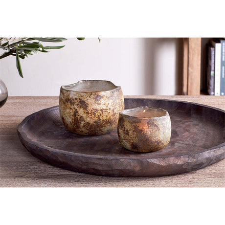 Gola Large Recycled Glass Tealight Holder - Antique Smoke