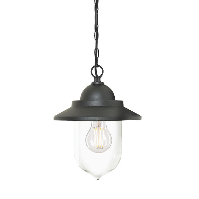 Sandown 1 Light Outdoor Chain Lantern - Black