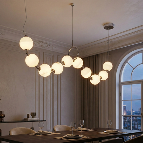 Orion 10 Light Alabaster Suspension Light – White