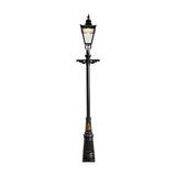 Victorian Cast Iron Lamp Post 3.5m in black, featuring a stepped base, tall shaft, and tapered four-sided lantern with finial, shown against a plain white background.
