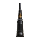 Victorian Cast Iron Lamp Post 3.5m in black, tapered column on a stepped base with gold scroll motif, shown against a plain white background.