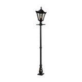 Victorian Cast Iron Lamp Post 2.6m in black, featuring a tapered four-sided lantern head with stepped crown and cast finial atop a decorative base, shown on a plain white background.
